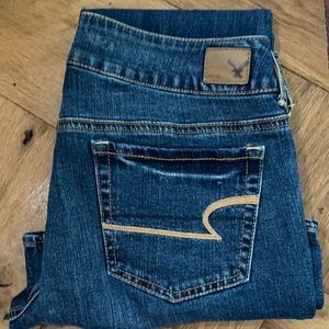 AEO Artist Stretch Flare Distressed Jeans 10 Short